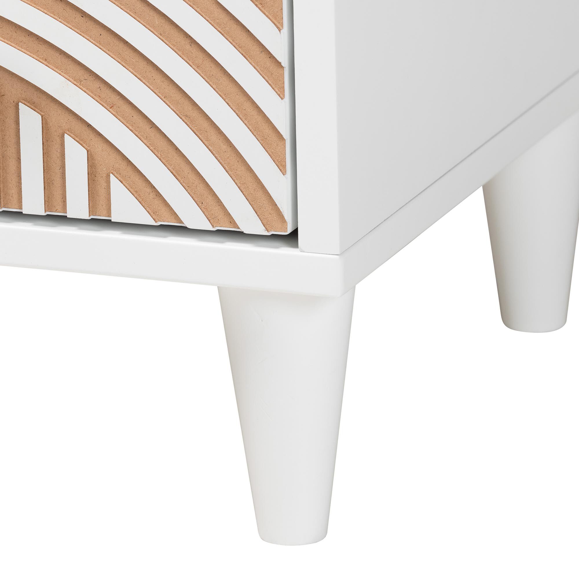 Louetta Carved Contrasting Nightstand, WHITE, alternate image number 6