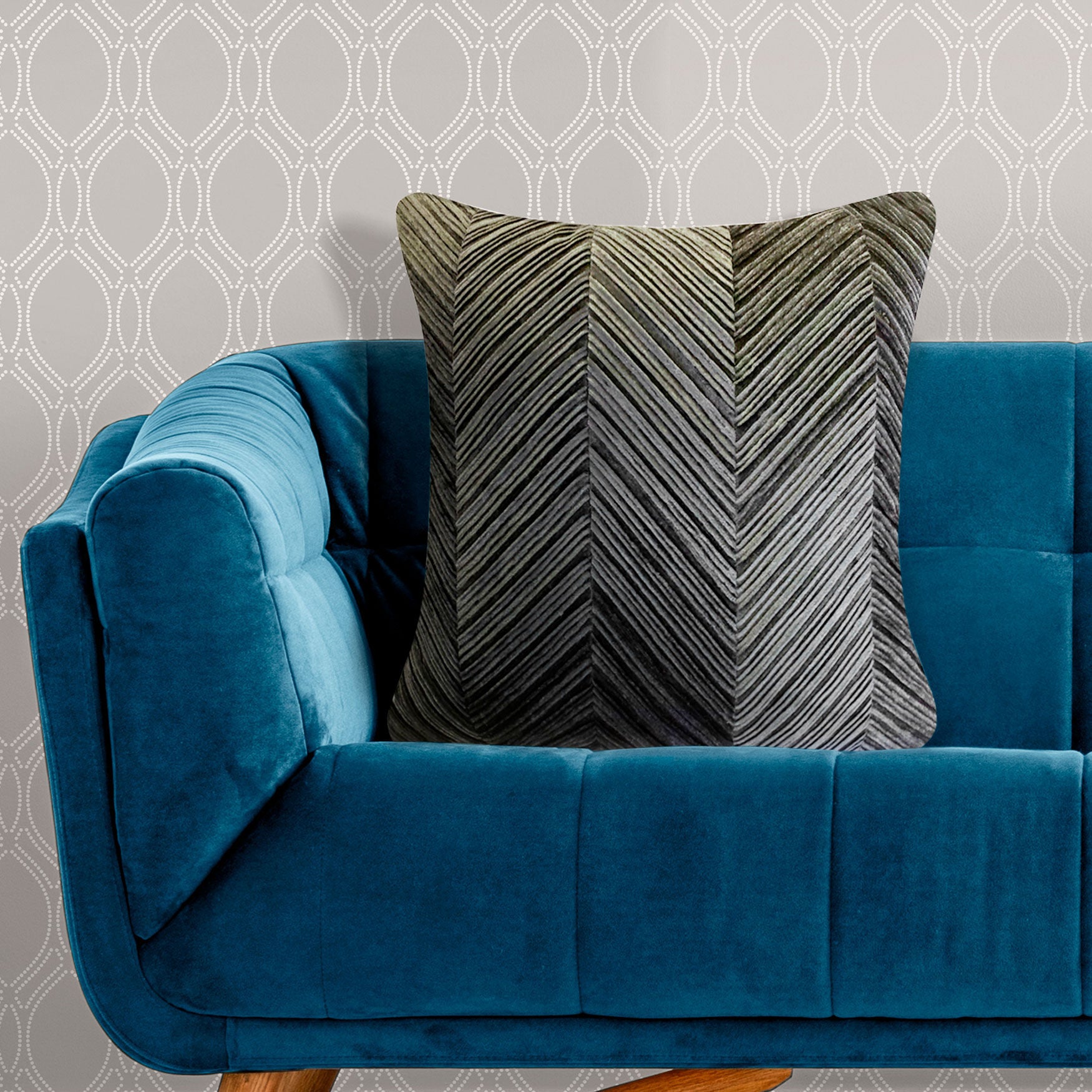 Chevron Velvet Decorative Pillow, , alternate image number 3