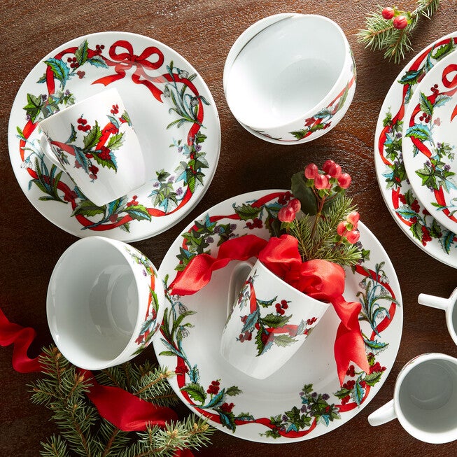 16-Pc. Christmas Dinnerware Set, WHITE, hi-res image number null