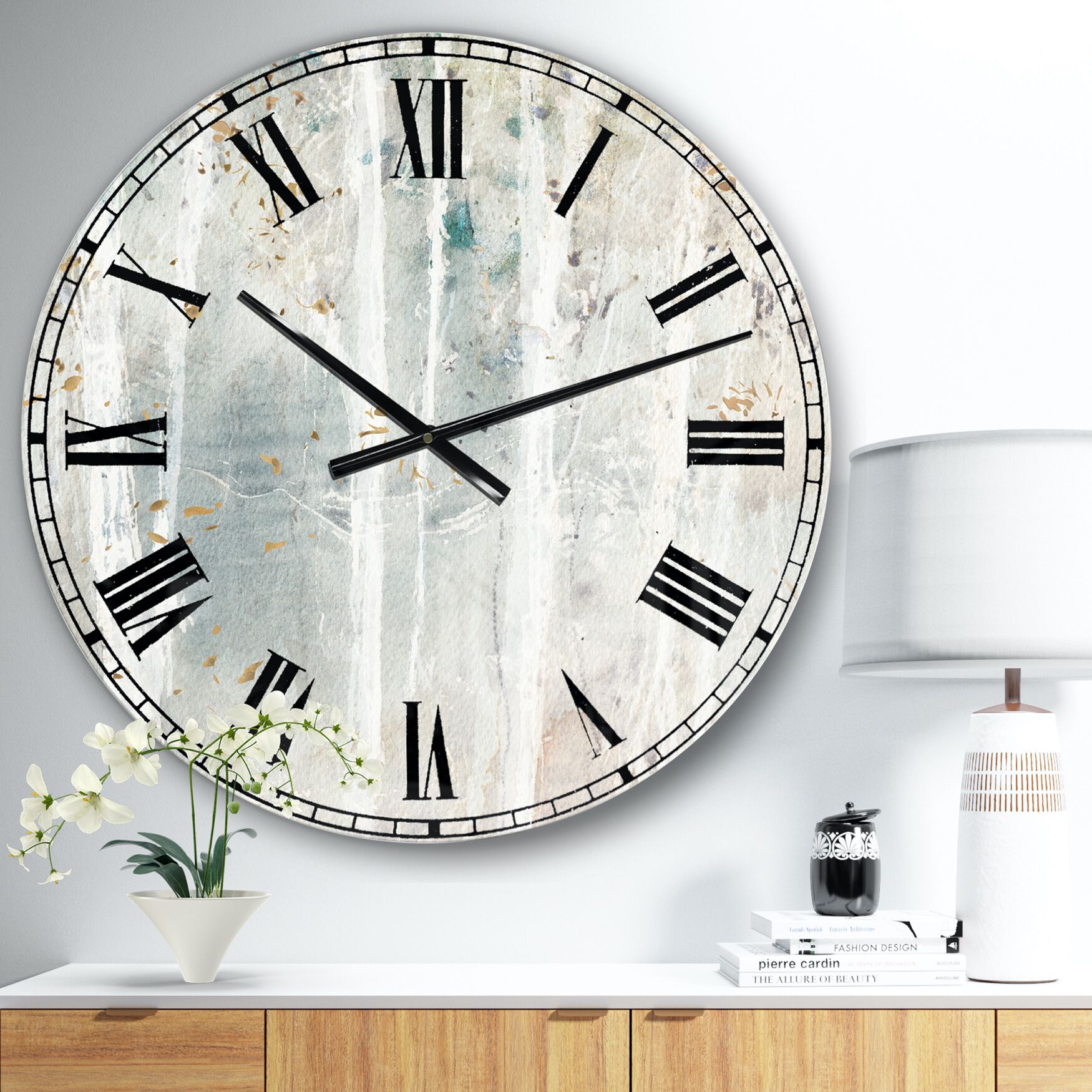 A Woodland Walk Into The Forest Vi Traditional Wall Clock, BEIGE, hi-res image number 0