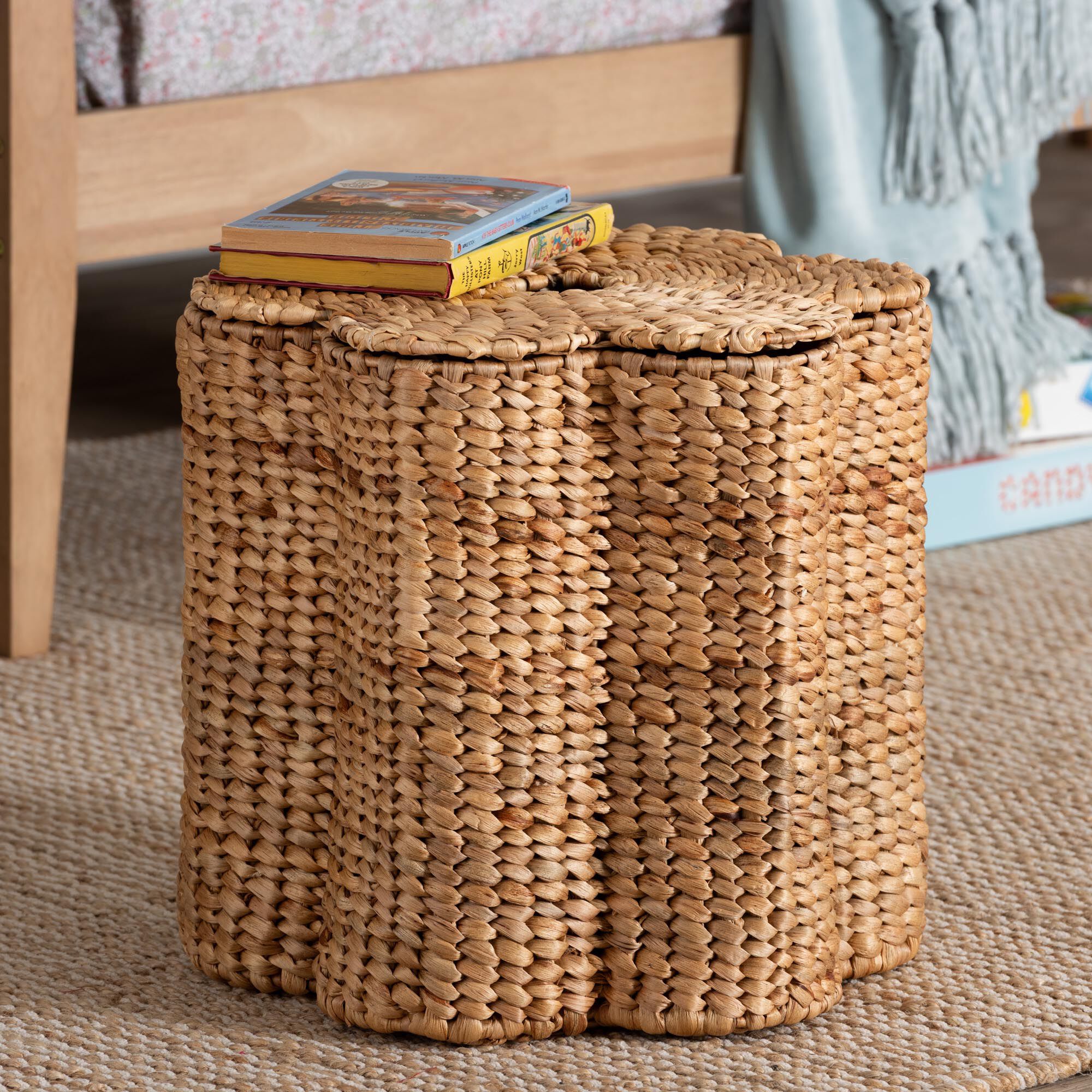Della Woven Seagrass Laundry Hamper, NATURAL, hi-res image number 0