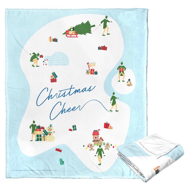 Wb Elf Christmas Cheer Silk Touch Throw Blanket, O, hi-res image number 0