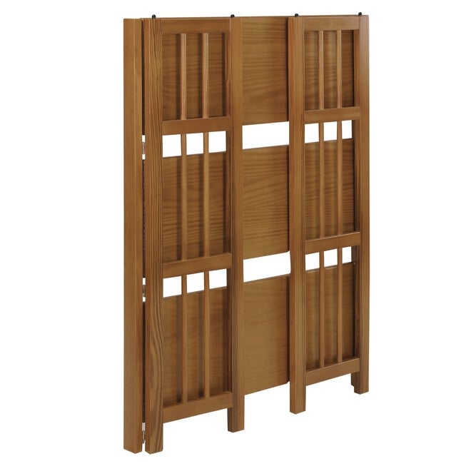 3-Shelf Folding Stackable Bookcase 27.5 inches Wide - Chestnut, , alternate image number 4