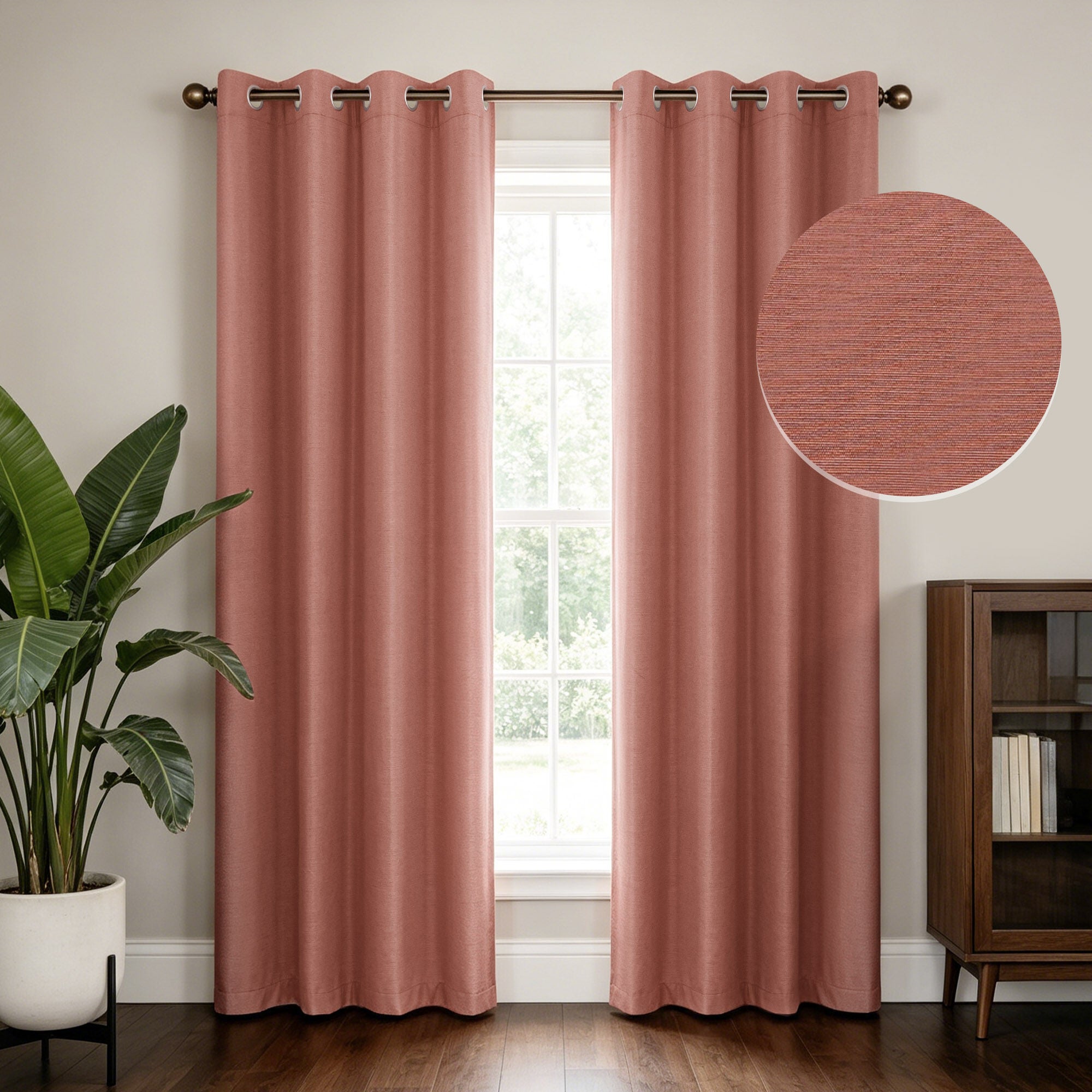 Brushed 100% Blackout Grommet Pair, CLAY, hi-res image number 0
