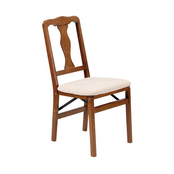 Queen Anne Wood Folding Chairs, Set Of 2, FRUITWOOD, hi-res image number null