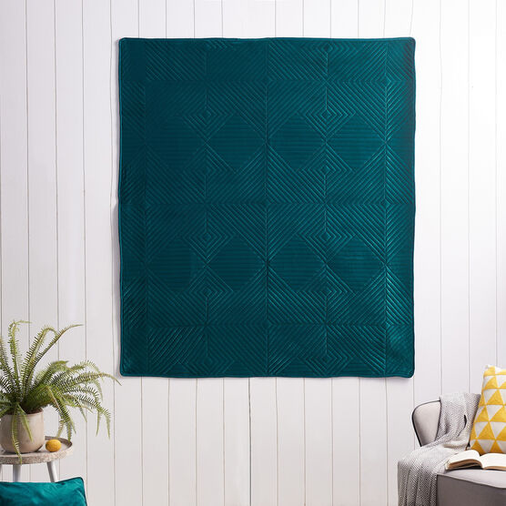 Riviera Velvet Teal Throw Blanket, , on-hover image number null