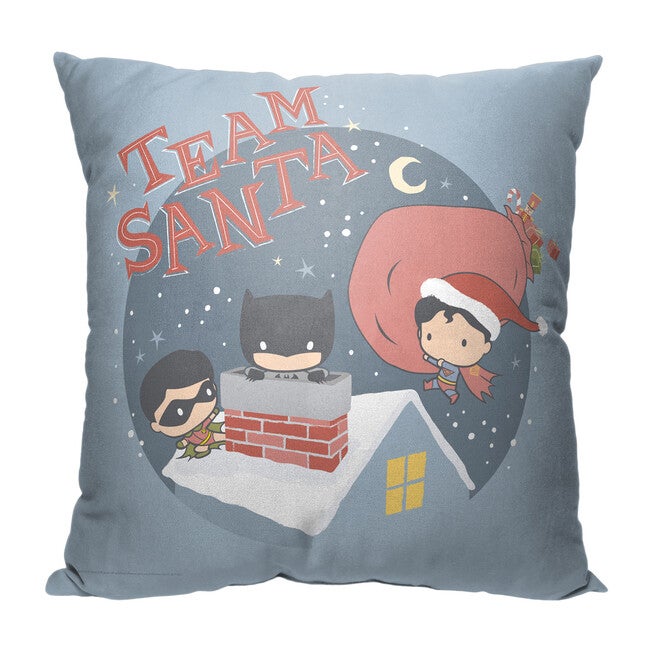 Wb Dc Justice League Team Santa Printed Throw Pillow, O, hi-res image number null