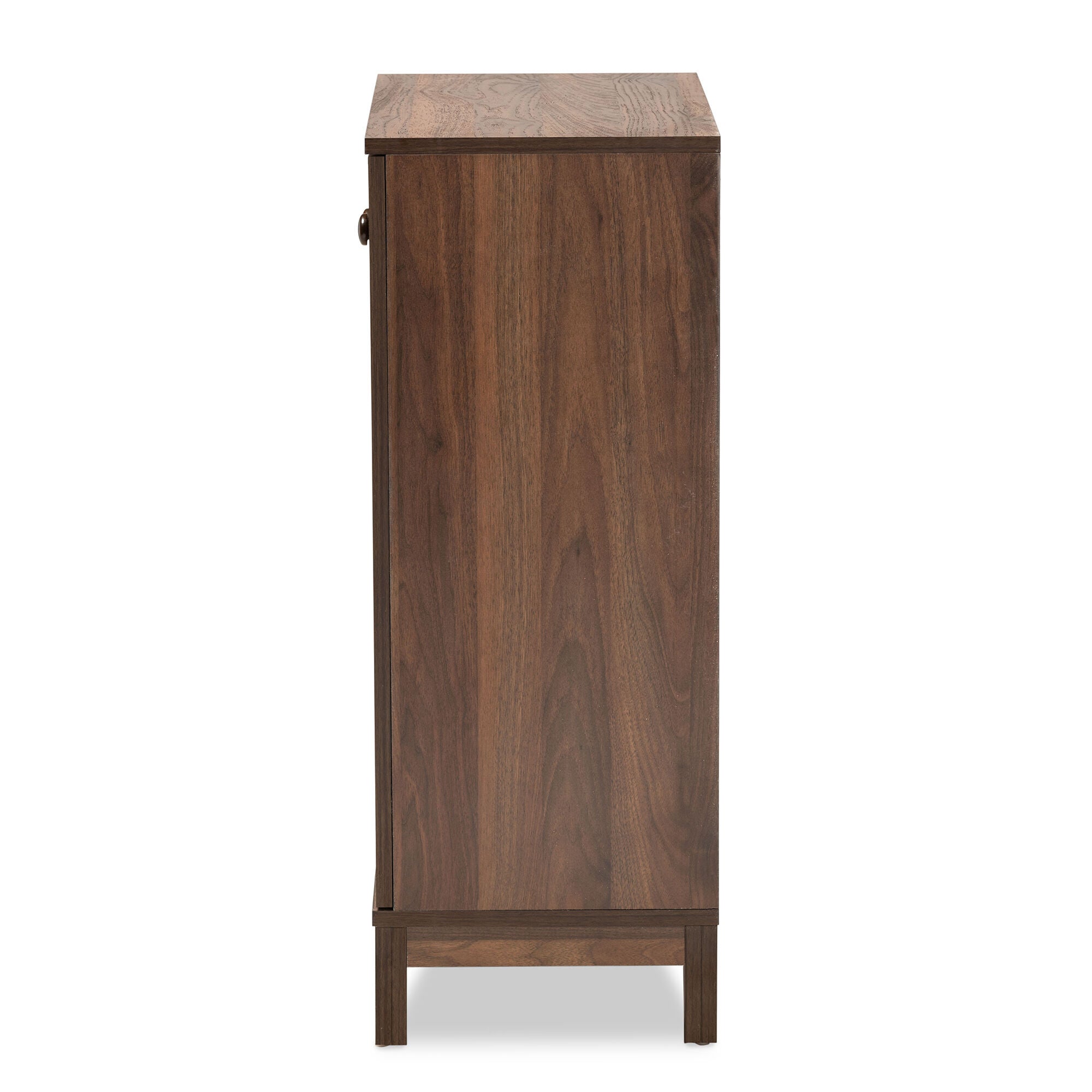 Nissa Modern and Contemporary Walnut Brown Finished Wood 2-Door Shoe Storage Cabinet, WALNUT BROWN, alternate image number 4