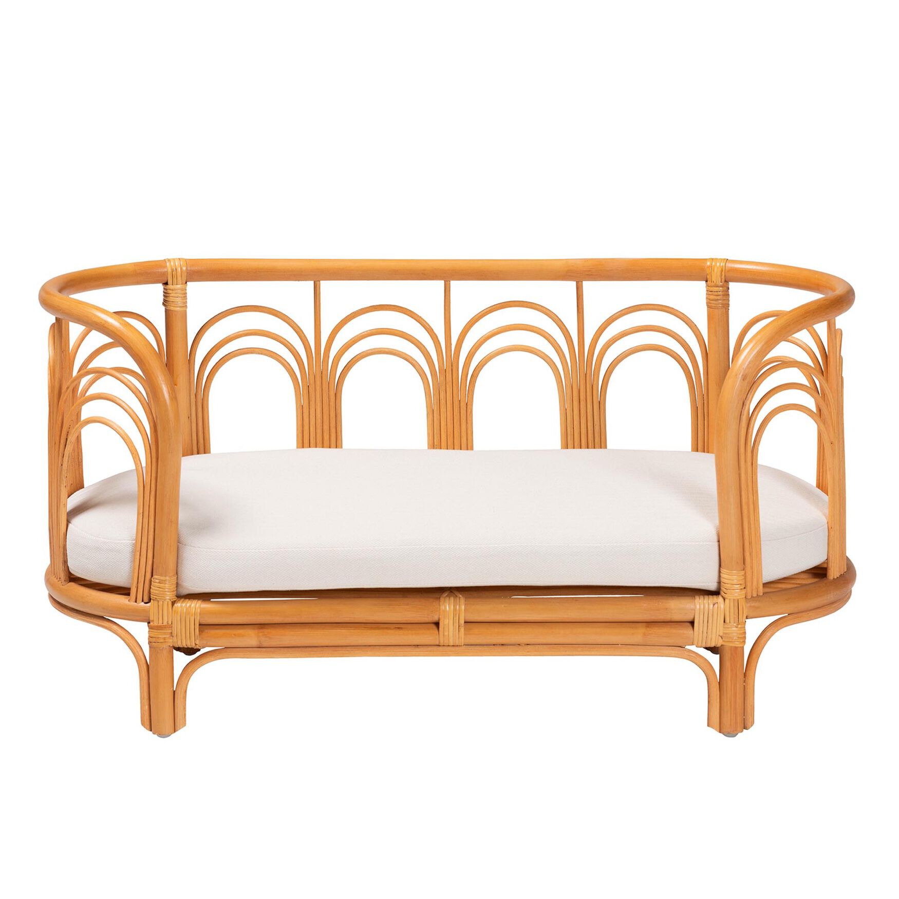 Nariko Bohemian Light Honey Rattan Pet Bed, , on-hover image number 1