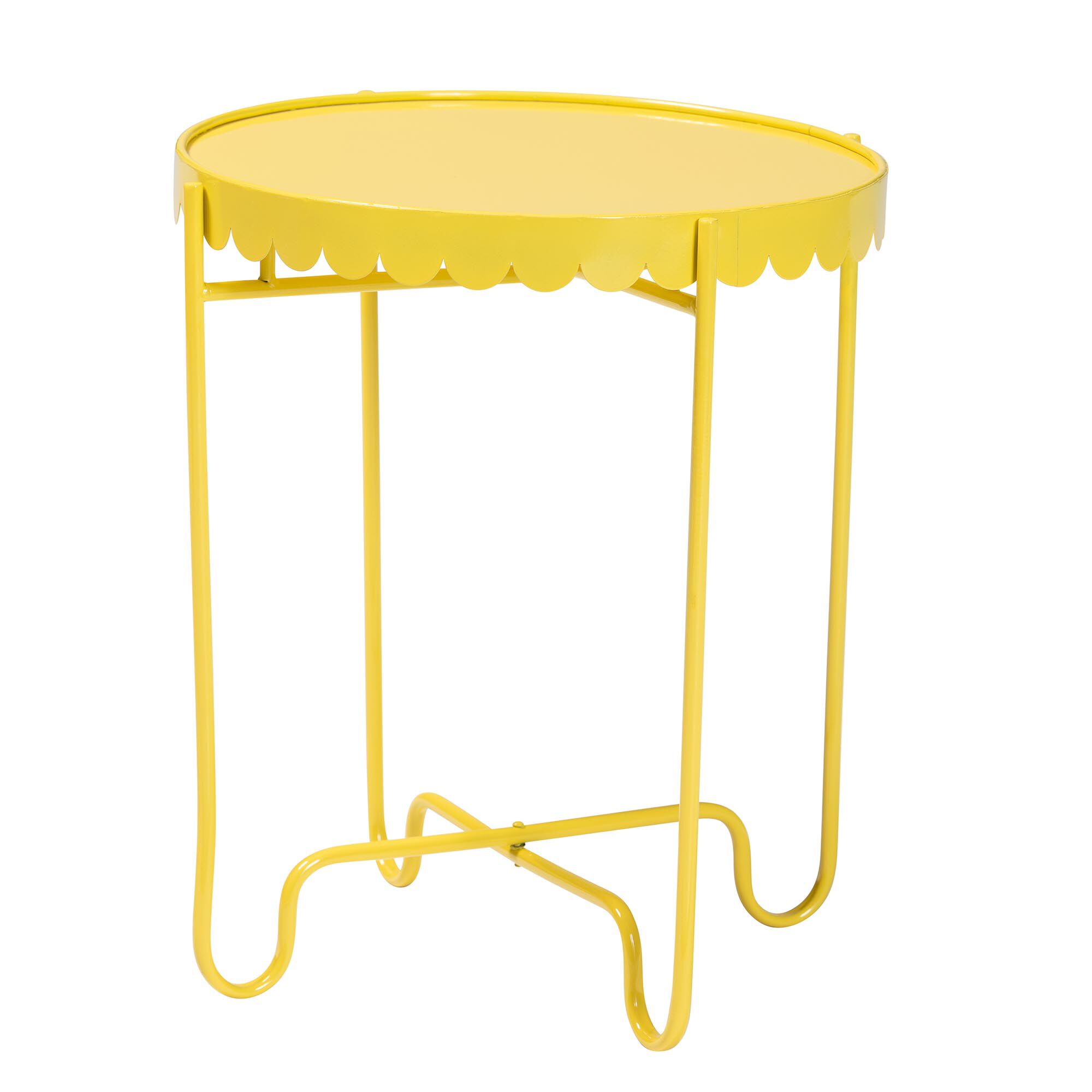 Laverne White Metal Side Table, YELLOW, alternate image number 1