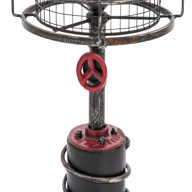 Set Of 2 Red Metal Industrial Accent Lamp, , alternate image number 3