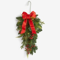 24" Pre-Lit Holiday Classic Tear Drop Swag