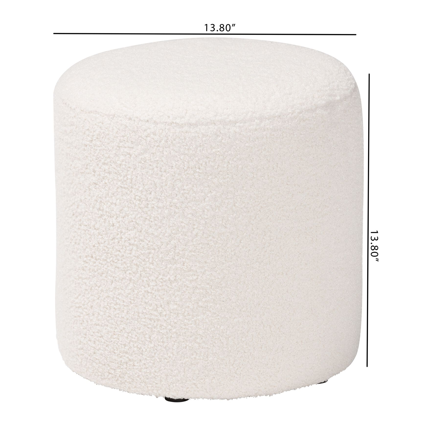 Tori Modern And Contemporary Ivory Boucle Upholstered Ottoman, , alternate image number 5