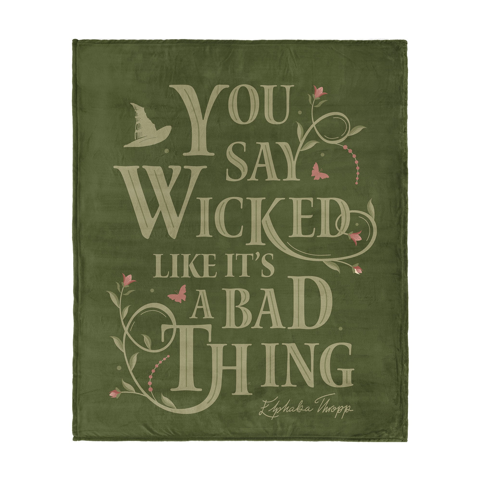 Wicked Say Wicked Silk Touch Throw Blanket 60x80 inches, GREEN, hi-res image number null