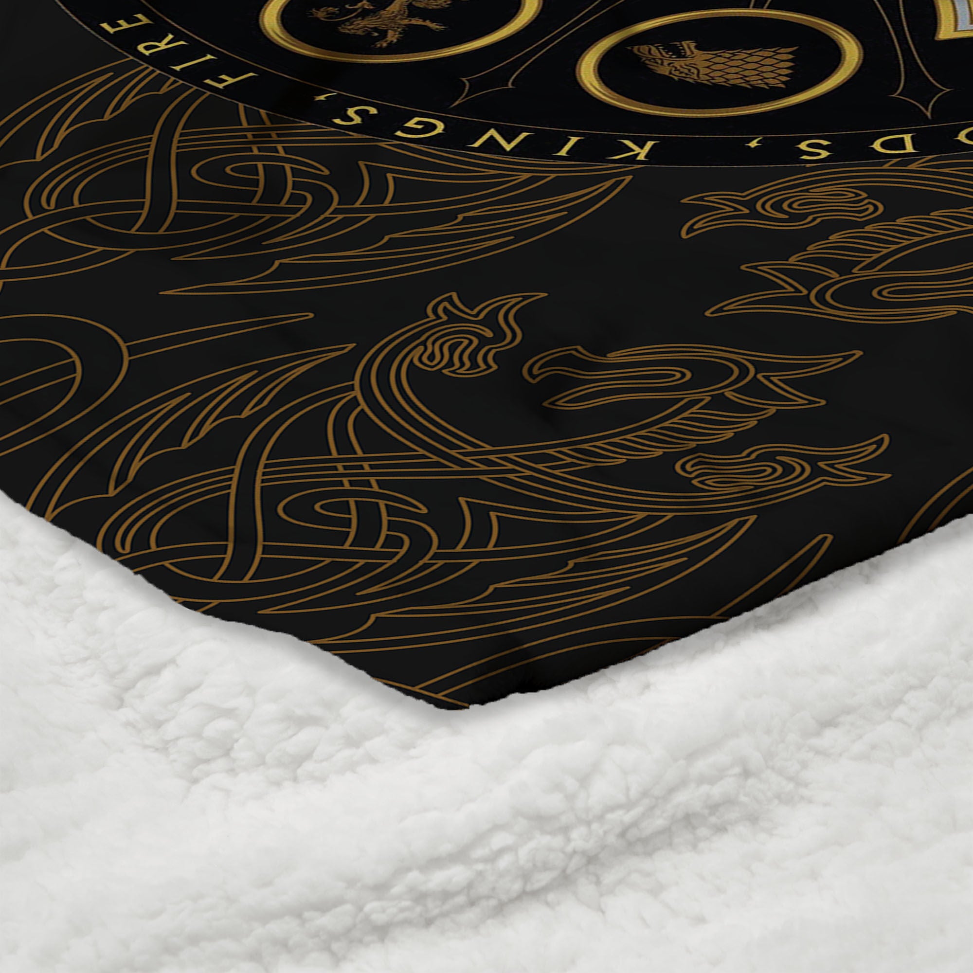 Warner Bros. House of the Dragon Dragons Did Silk Touch Sherpa Throw Blanket 50x60 Inches, BLACK, alternate image number 4