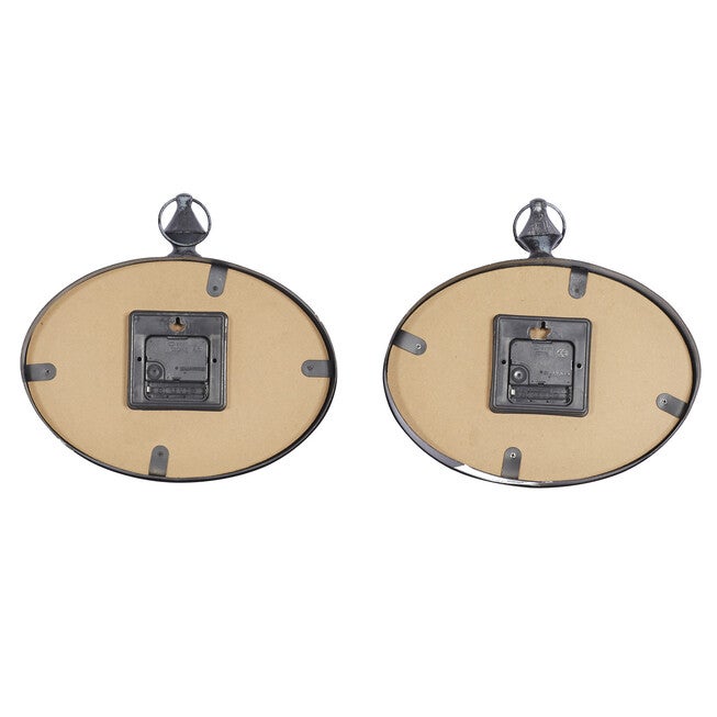 Set Of 2 Cream Metal Vintage Wall Clock, , on-hover image number null
