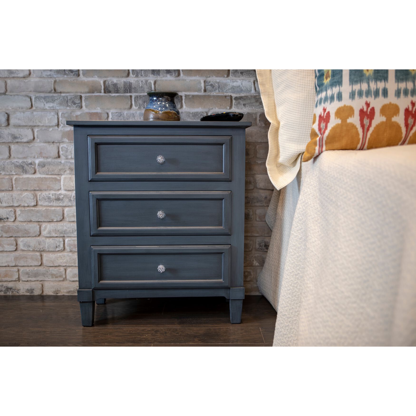 3-Drawer Side Table Antique Navy , , alternate image number 2