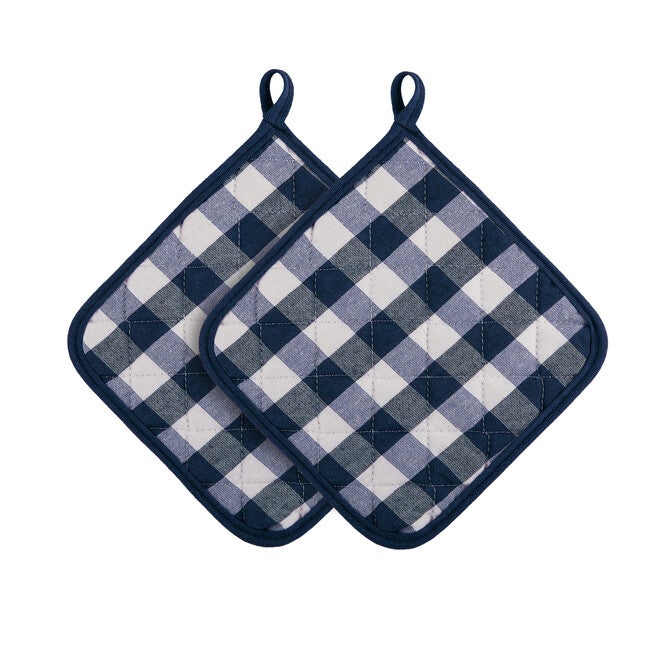 Buffalo Check Pot Holder - Set of Two, NAVY, hi-res image number null