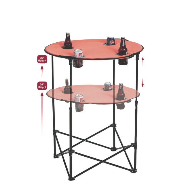 Portable Round Tailgate Table, ORANGE, hi-res image number null