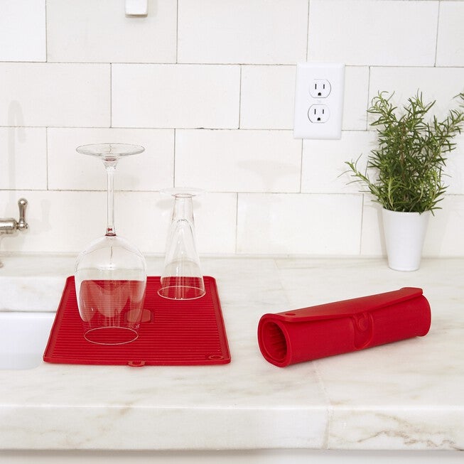 Silicone Drying Mat/Trivet, RED, hi-res image number null