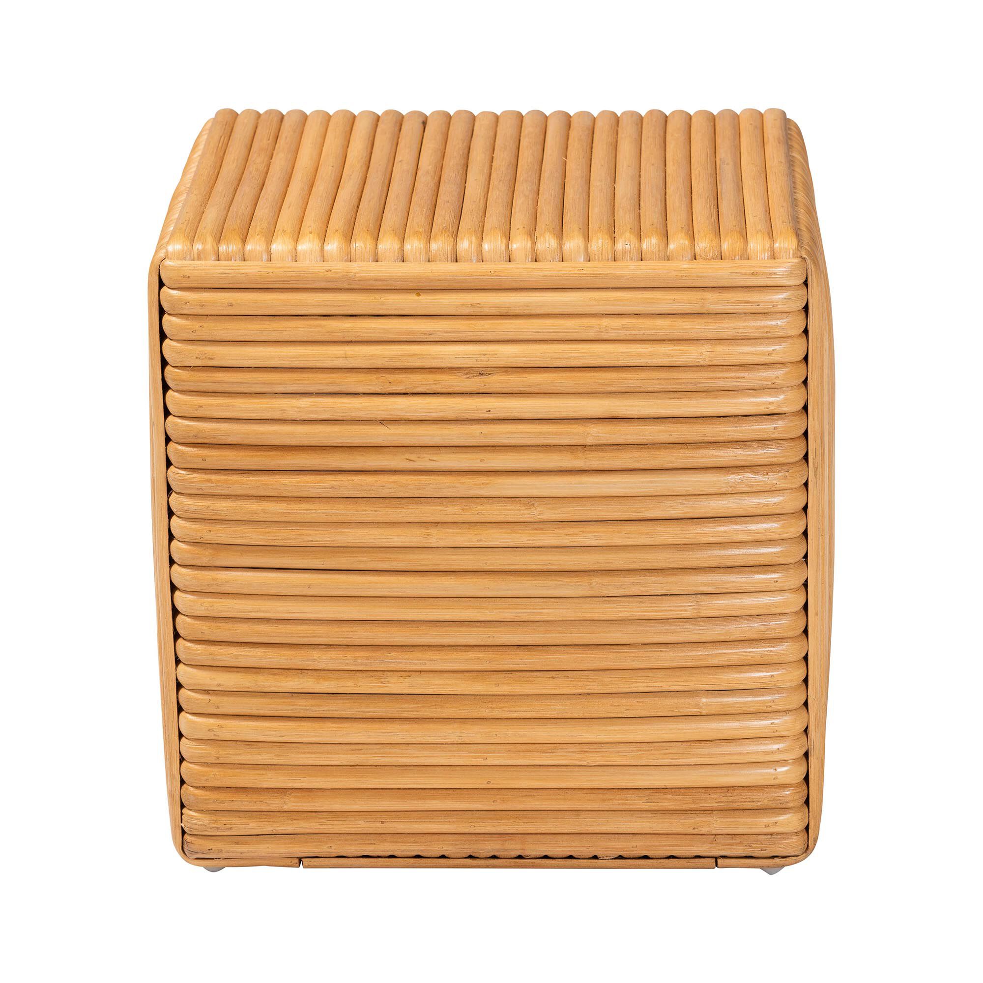 Karina Bohemian Light Honey Rattan Footstool, LIGHT, alternate image number 3