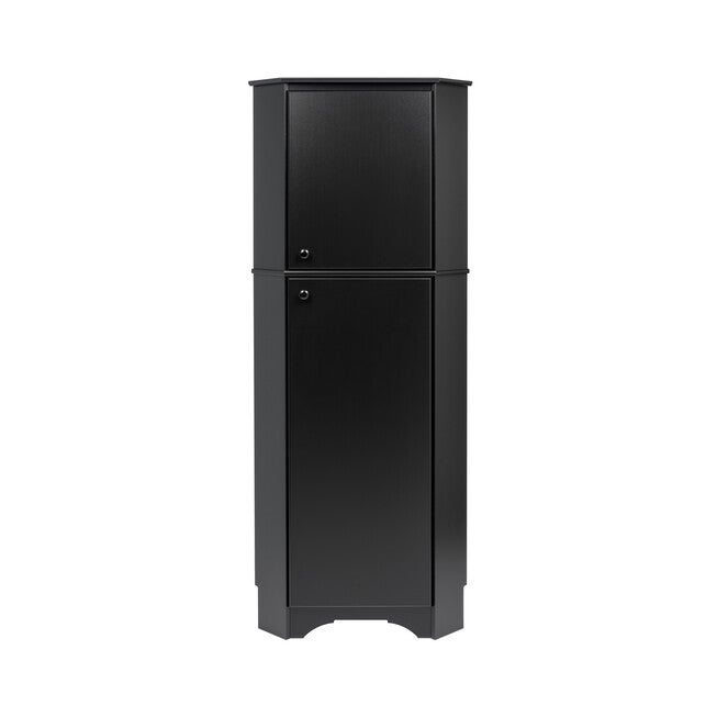 Elite Tall 2-Door Corner Storage Cabinet, Black, , alternate image number null
