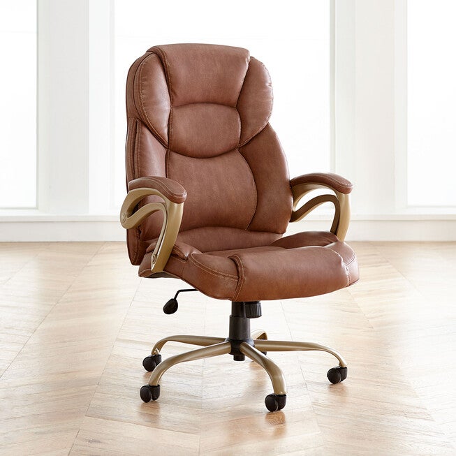 400 lbs. Weight Capacity Memory Foam Office Chair, LIGHT BROWN, hi-res image number null