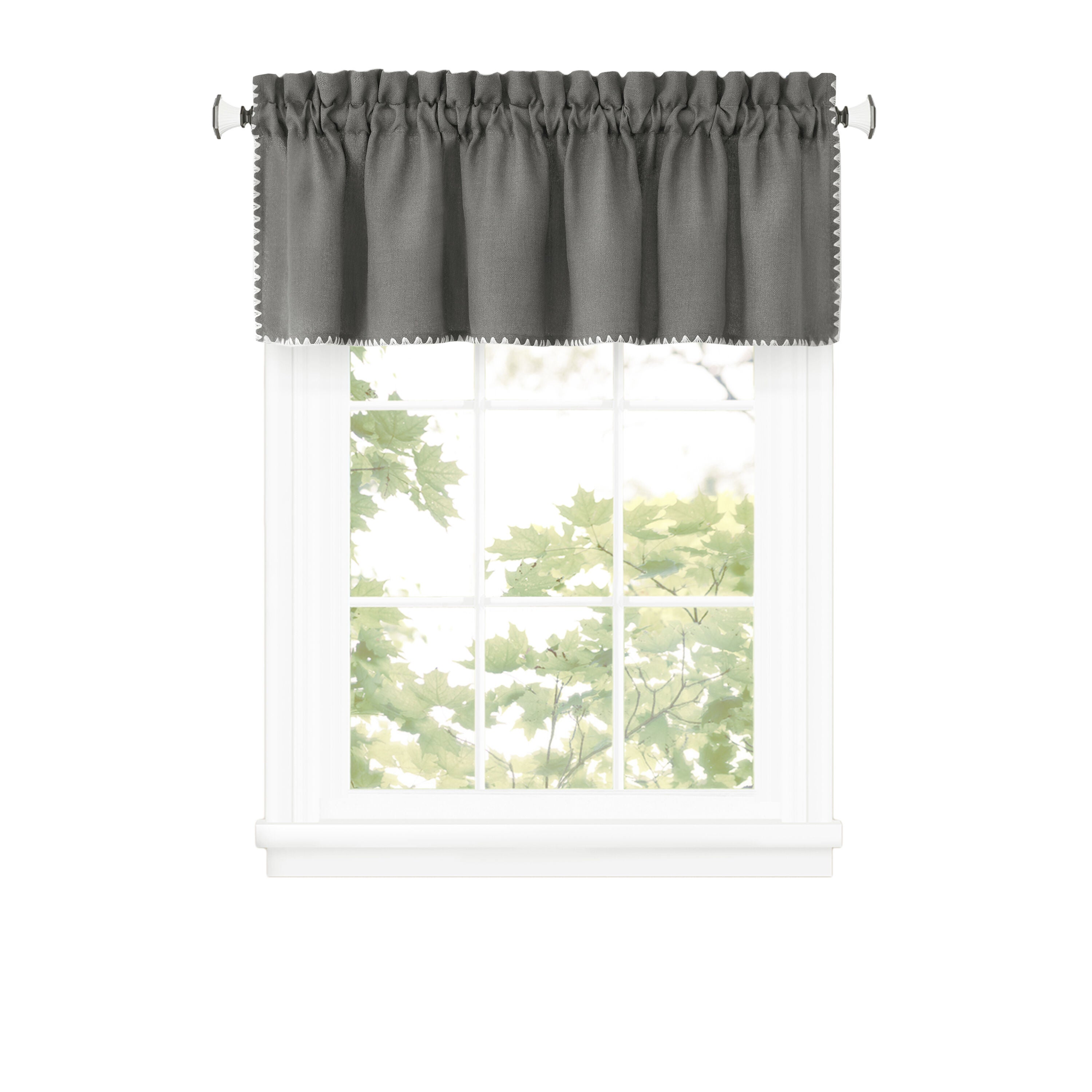 Kendal Window Curtain Valance, GREY, alternate image number 1