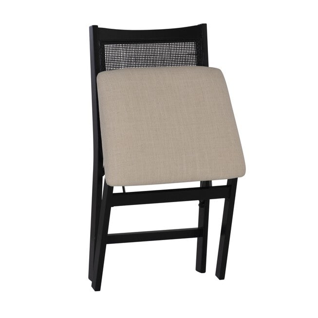 Beaux Cane Back Black Folding Chair Folding Dining Chairs, , alternate image number 8