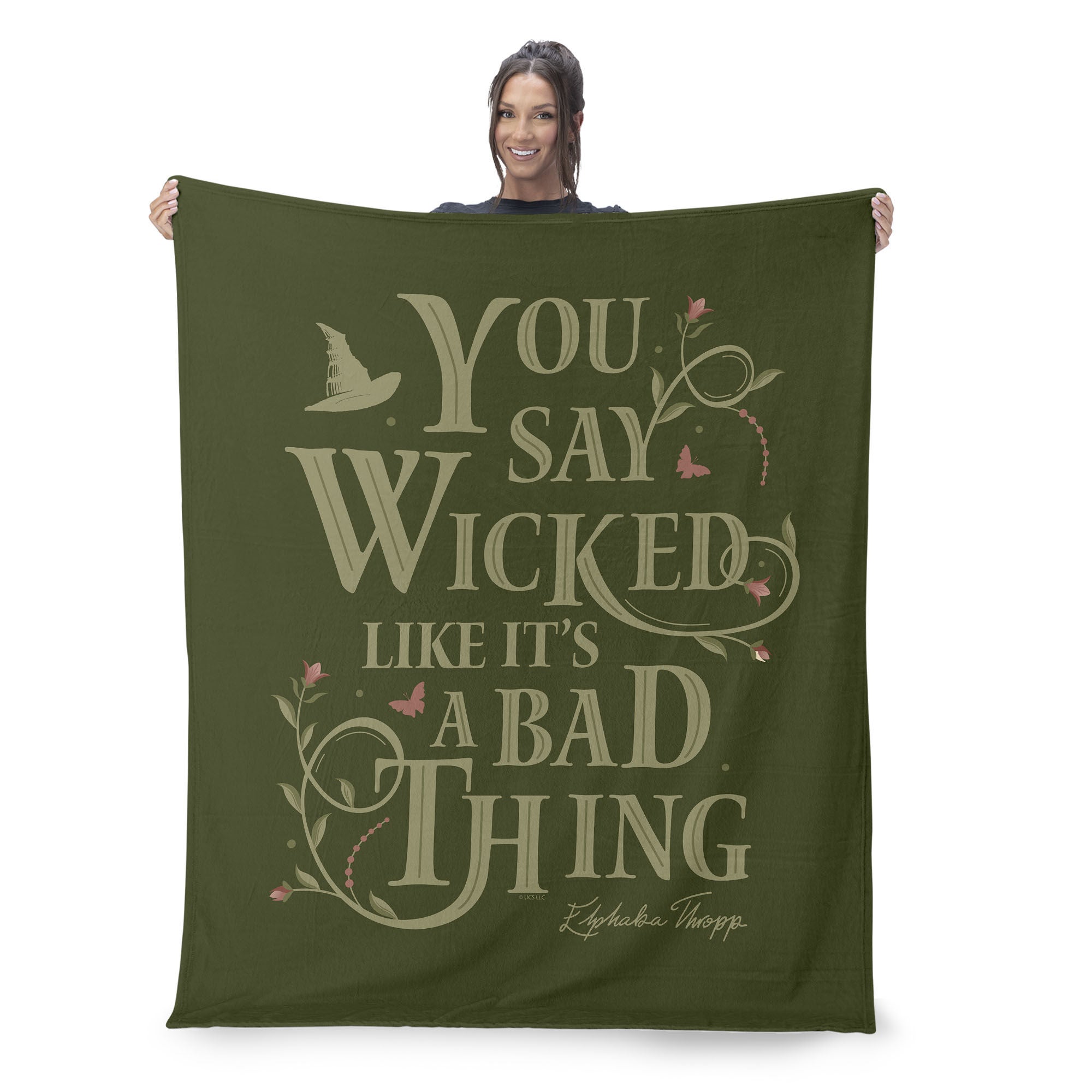 Wicked Say Wicked Silk Touch Sherpa Throw Blanket 50x60 inches, WICKED, on-hover image number 1