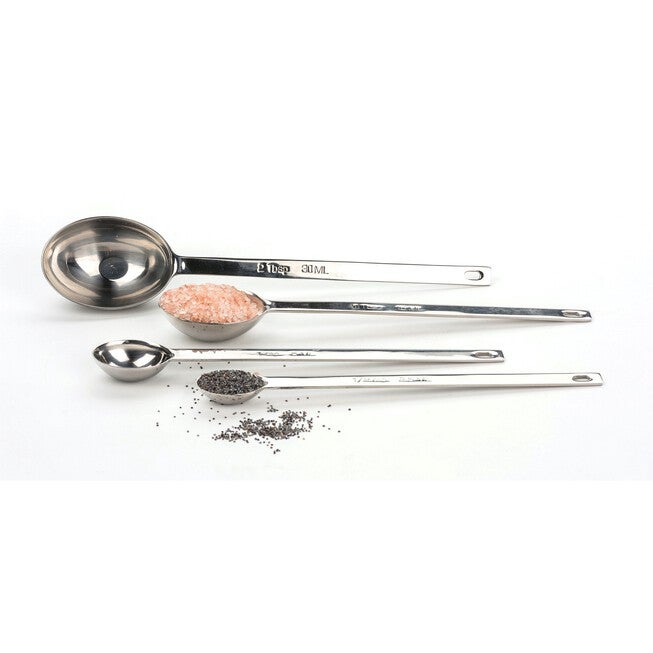 Long Handle Stainless Steel Measuring Spoon, Set 4, , alternate image number null