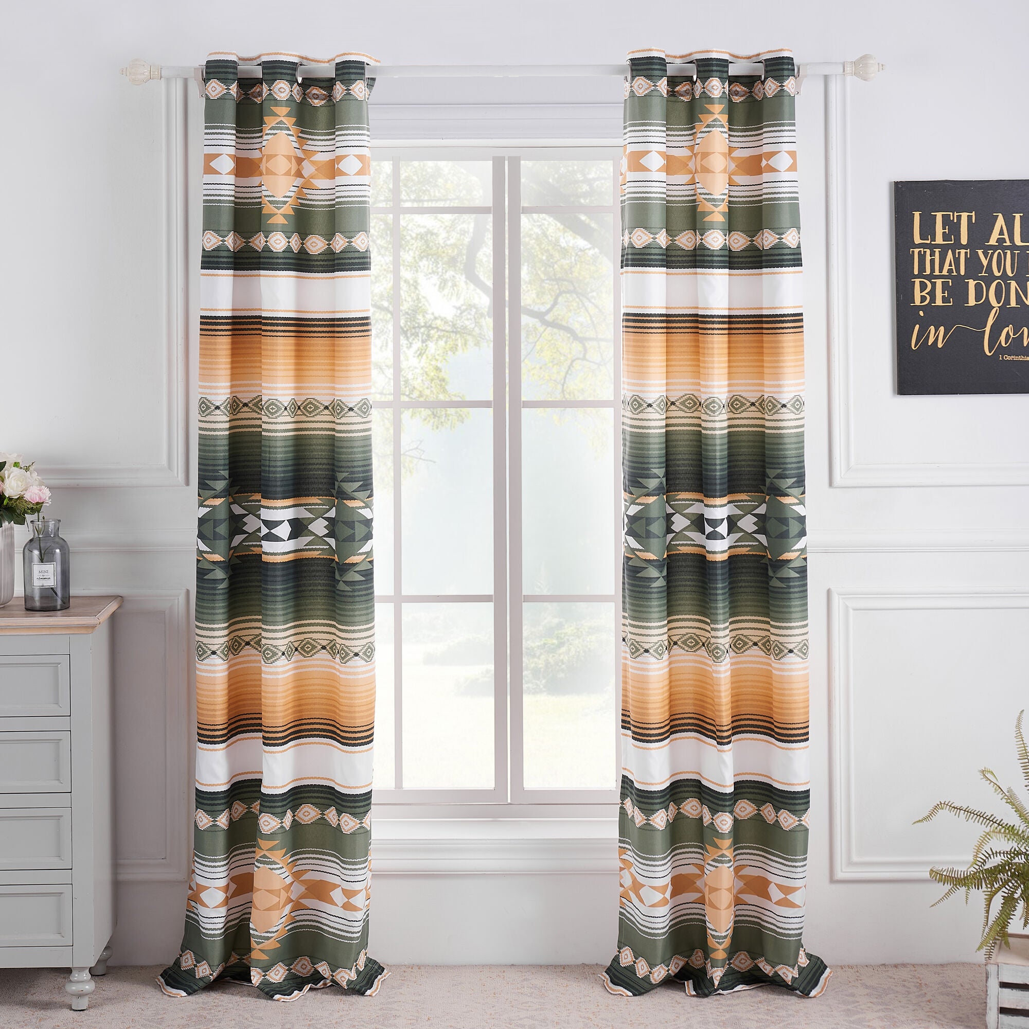 Zuma Window Curtain Panels, Set of 2, 84 inches, CACTUS, hi-res image number 0