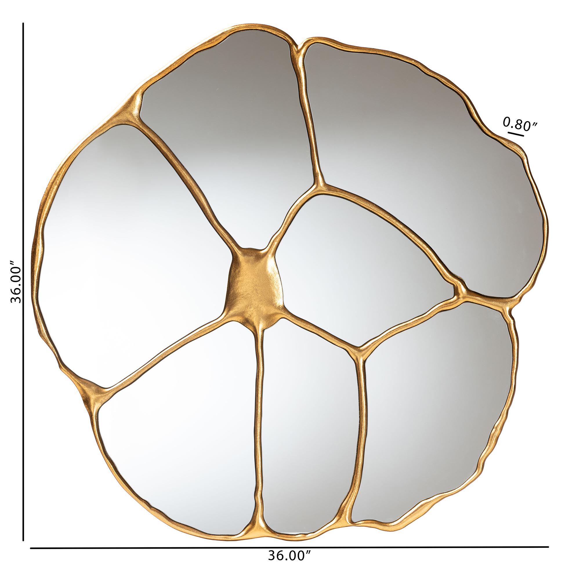 Novia Antique Goldleaf Flower Accent Wall Mirror, GOLDEN, alternate image number 4