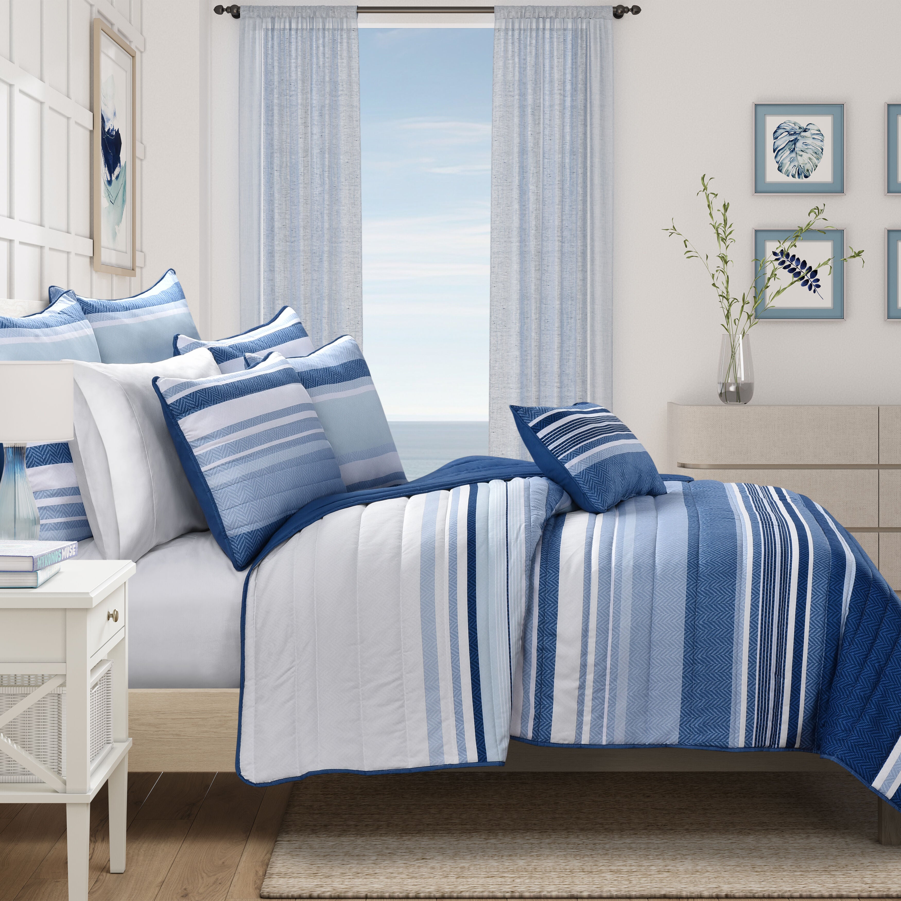 CARSON QUILT SET, BLUE, hi-res image number 0
