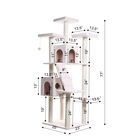 Classic 77" Multi Levels Real Wood Cat Tree With Ramp, Three Perches, Two Condos, , alternate image number null