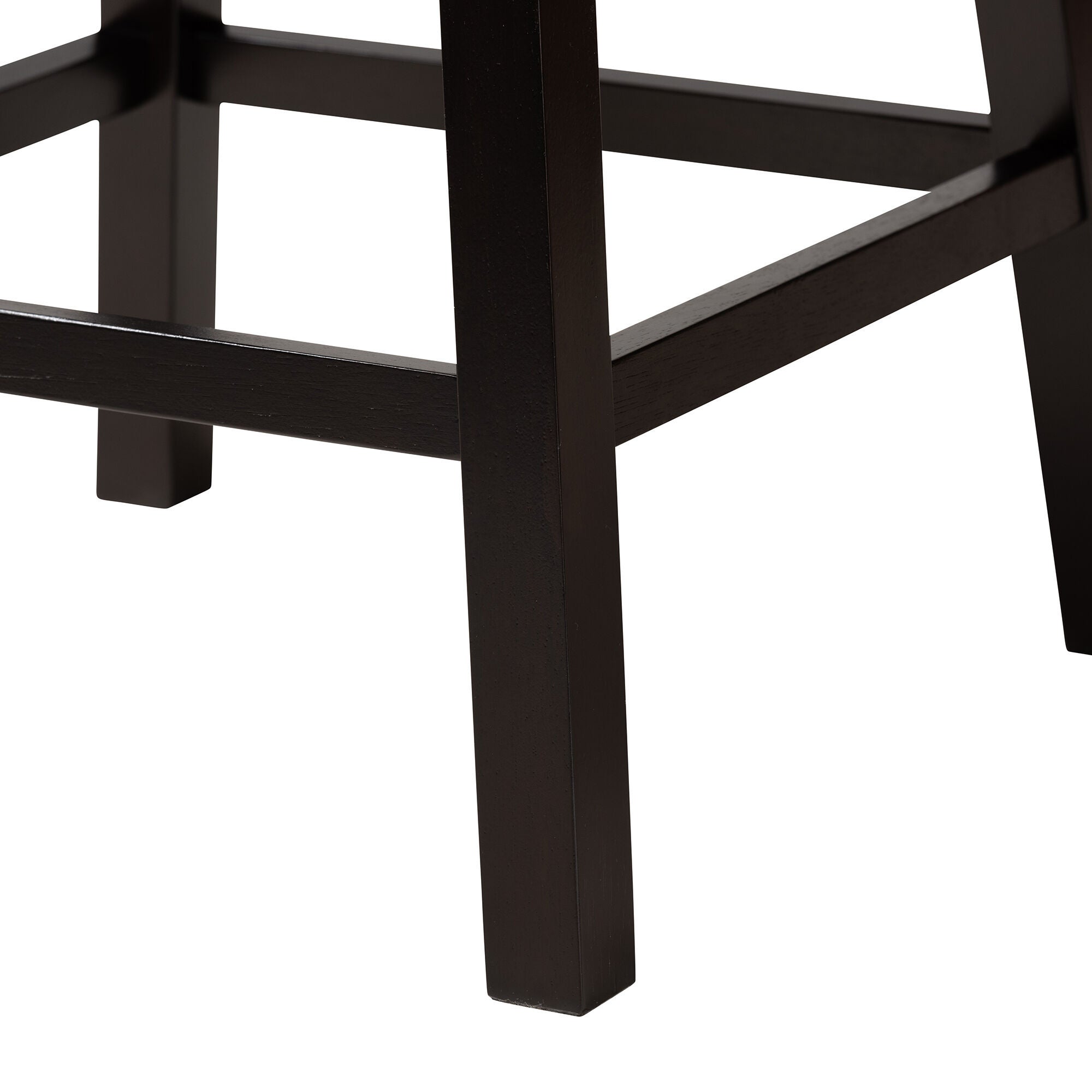 Theron Mid-Century Transitional Black Faux Leather and Espresso Brown Finished Wood 2-Piece Swivel Counter Stool Set, BROWN, alternate image number 18