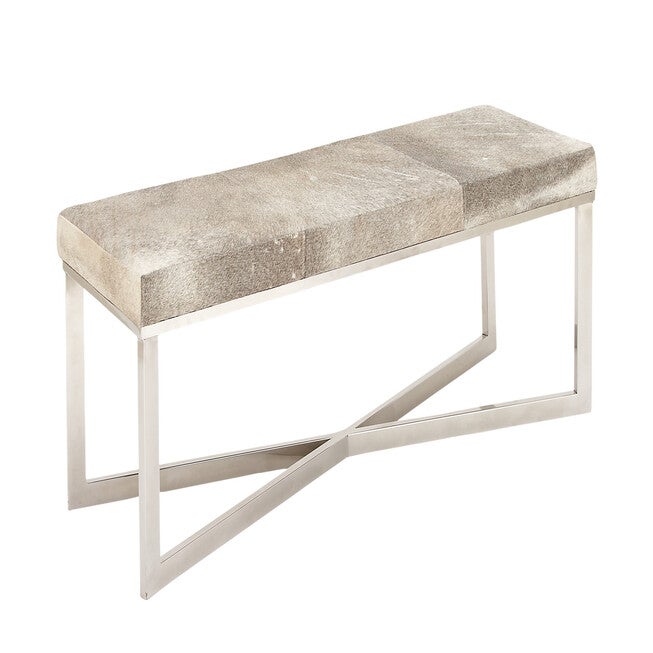 Grey Stainless Steel Contemporary Bench Bench, , on-hover image number 1