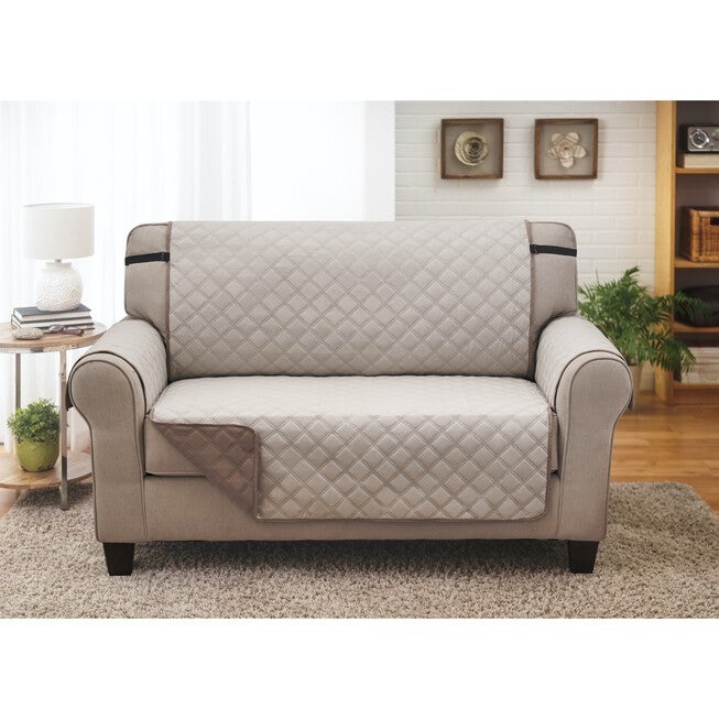 Solid Reversible Quilted Love Seat Furniture Protector, , alternate image number null