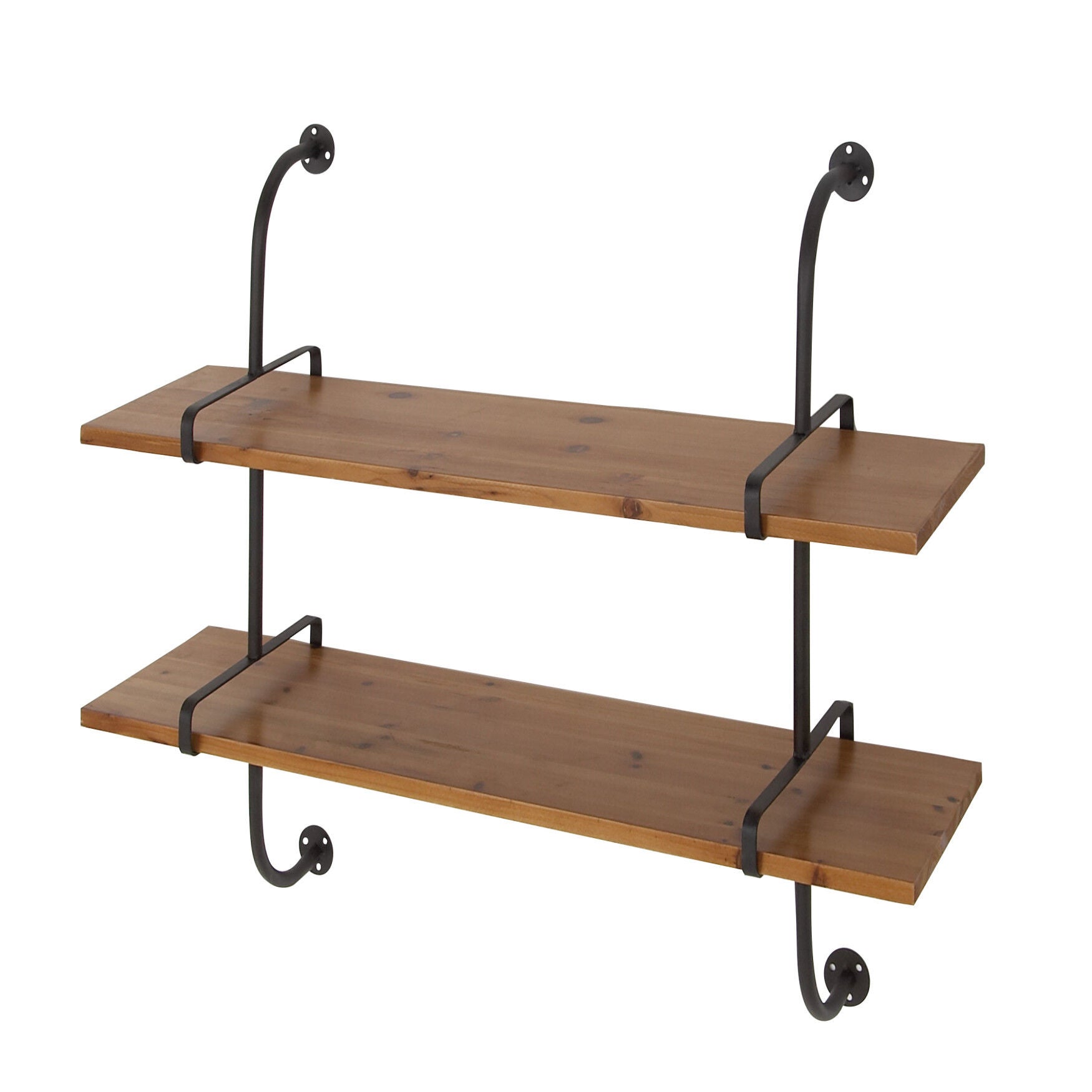 Brown Wood Industrial Wall Shelf Wall Shelf, , alternate image number 2
