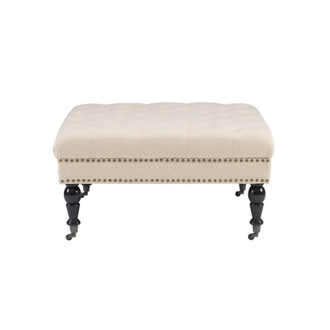 Isabelle Natural Square Tufted Ottoman, , alternate image number null