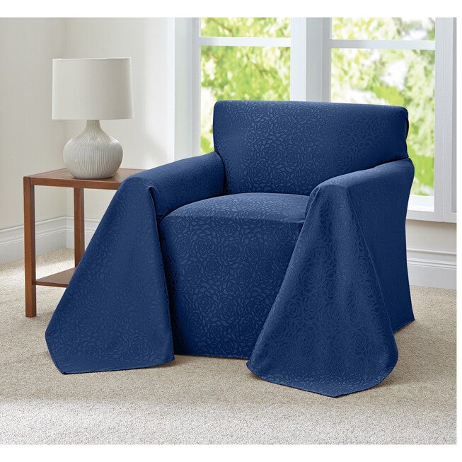 Rosanna THROW Chair COVER, BLUE, hi-res image number 0