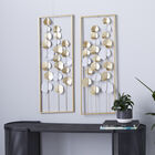 Set Of 2 Gold Metal Floral Wall Decor, , alternate image number null