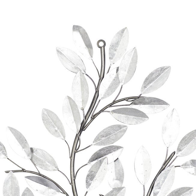 Silver Metal Glam Floral Wall Decor, , alternate image number null