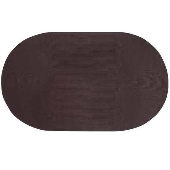 Alpine Braid Collection Reversible Indoor Area Rug in Vibrant Colors, 20"" x 30"" Oval , CHOCOLATE SOLID, hi-res image number null