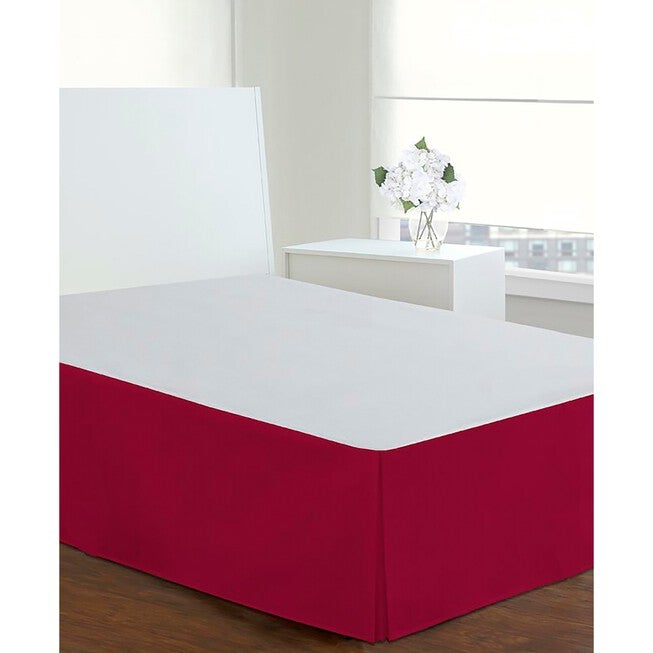 Luxury Hotel Classic Tailored 14 inches Drop Red Bed Skirt, RED, hi-res image number null