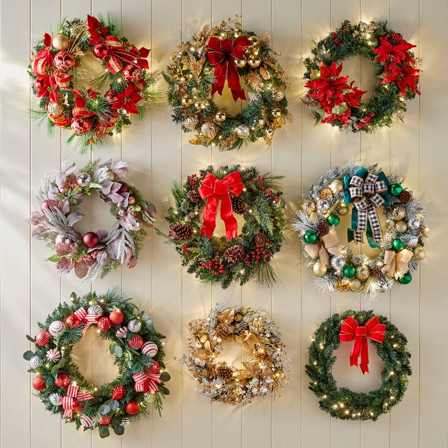 24 inches Pre-Lit Canadian Pine Arrow Tip Wreath, , alternate image number null