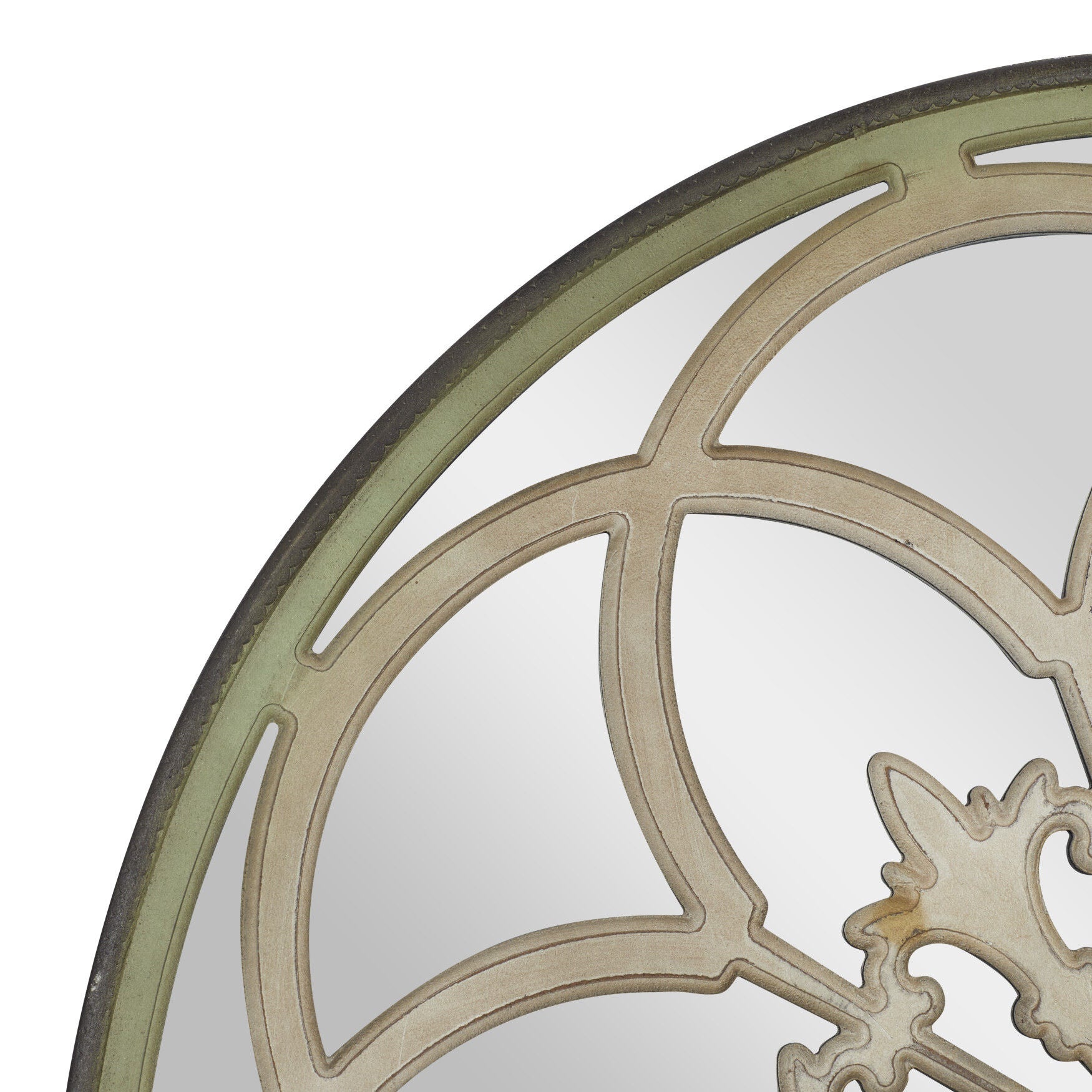 White Vintage Wood Wall Mirror, , alternate image number 3