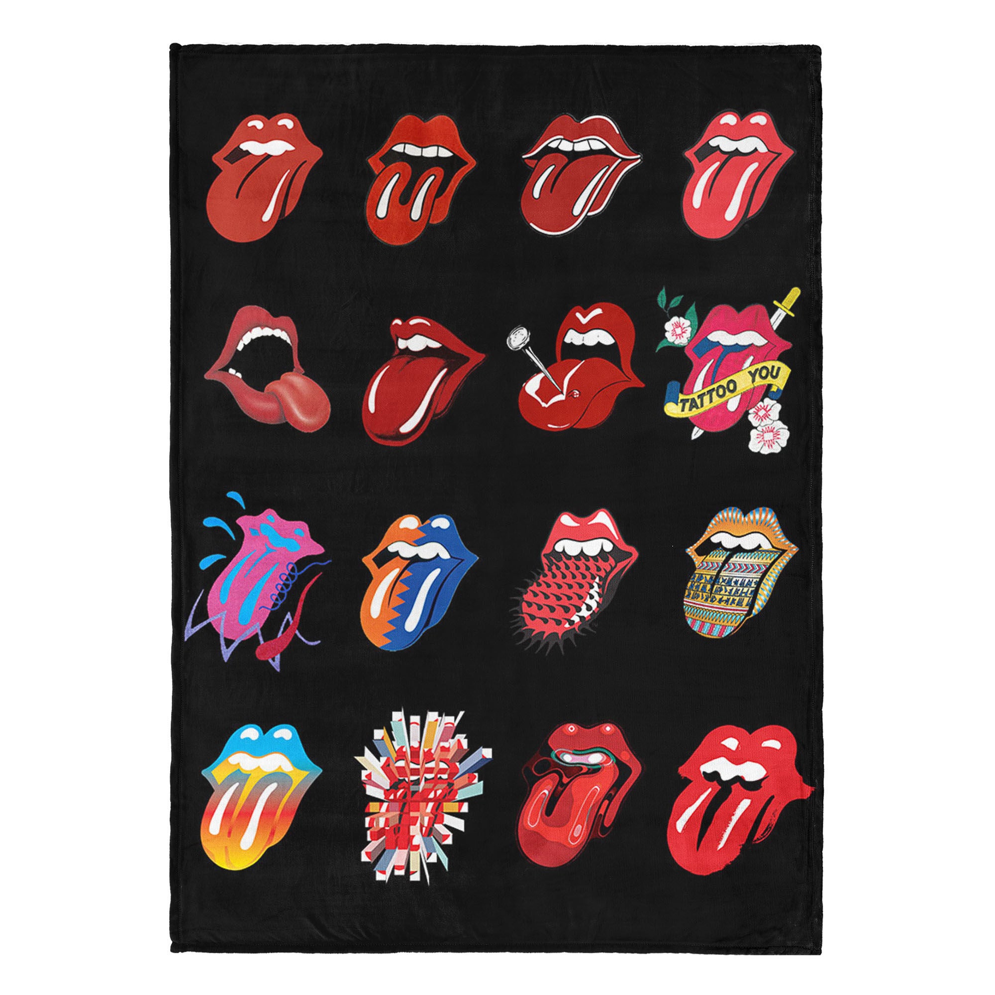 The Rolling Stones Tongue History Silk Touch Throw Blanket 50 x 70 inches, ROLLING, hi-res image number 0