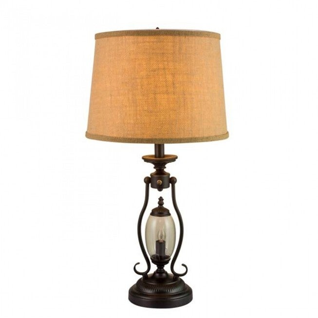 Black Metal 25.5 inches Table Lamp, BLACK, hi-res image number null