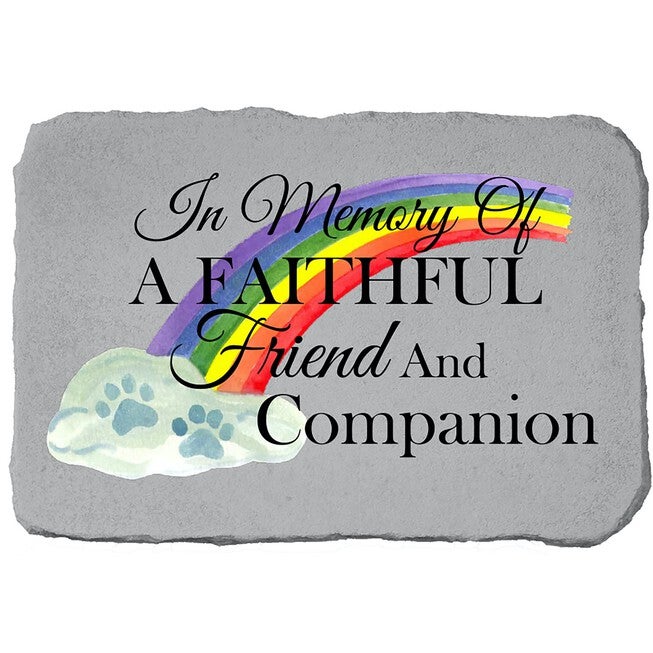 In Memory of Pet Rainbow Garden Memorial Accent Stone, GREY, hi-res image number 0